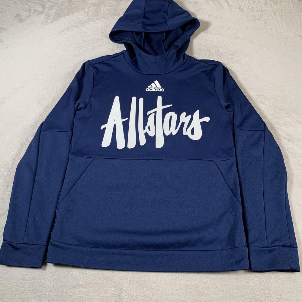 Adidas Hoodie Fits‎ Mens XS Blue Allstars Aeroready Pullover Athletic FM7688